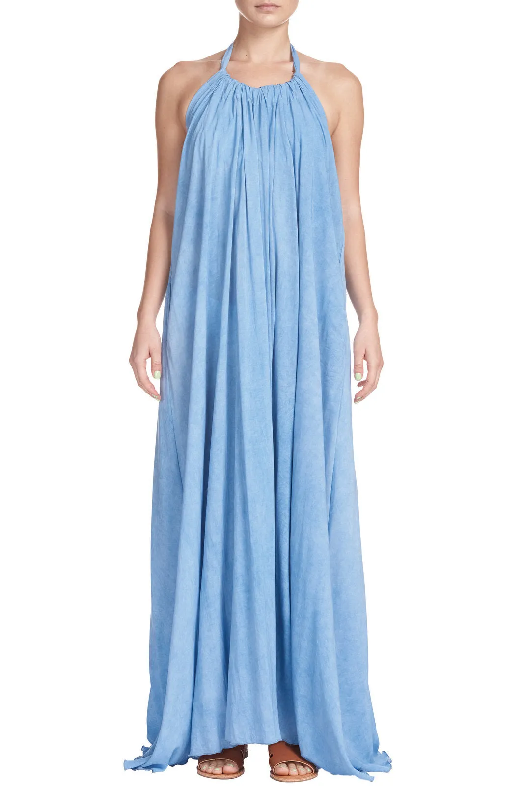 Light Blue Maxi Halter Dress