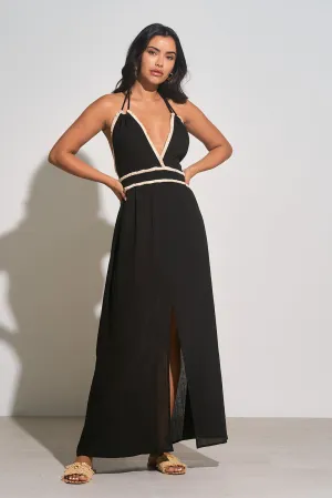 Long V Neck Dress