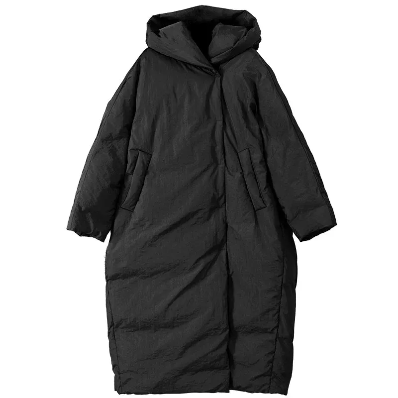 Loose Fitting Winter 90% Duck Puffer Down Jackets, Down Jacket Women Hooded Down Coat 2588