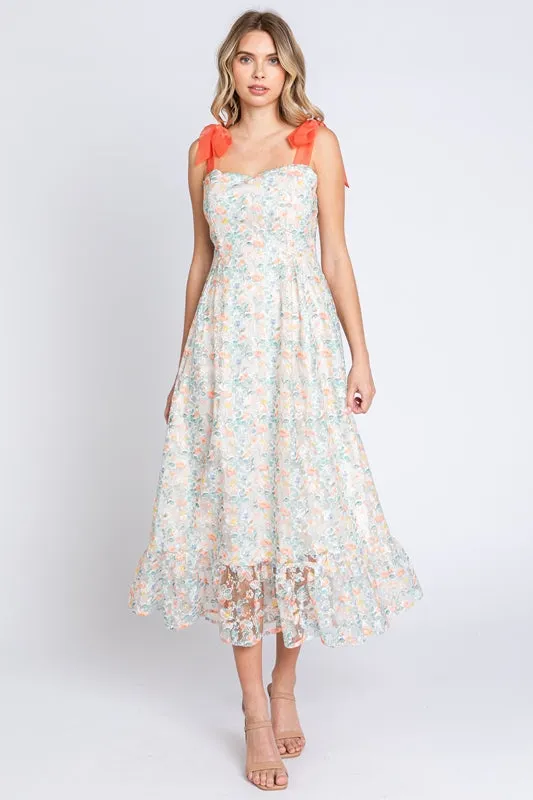 Lovelo by Gee Gee Floral Embroidered Midi Dress