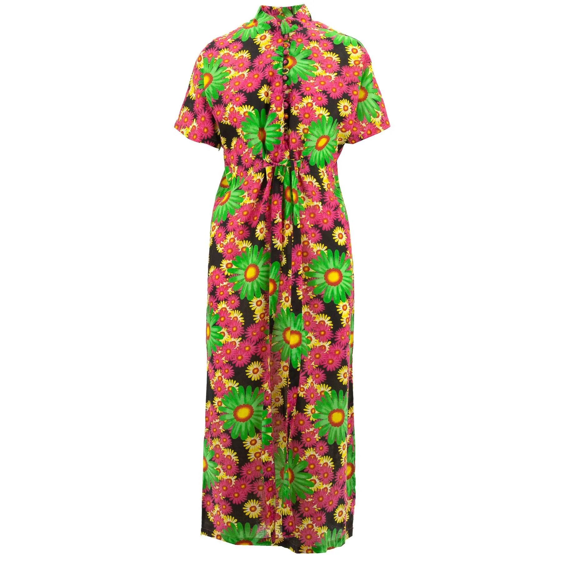 Mandarin Maxi Dress - Green Splice Daisy