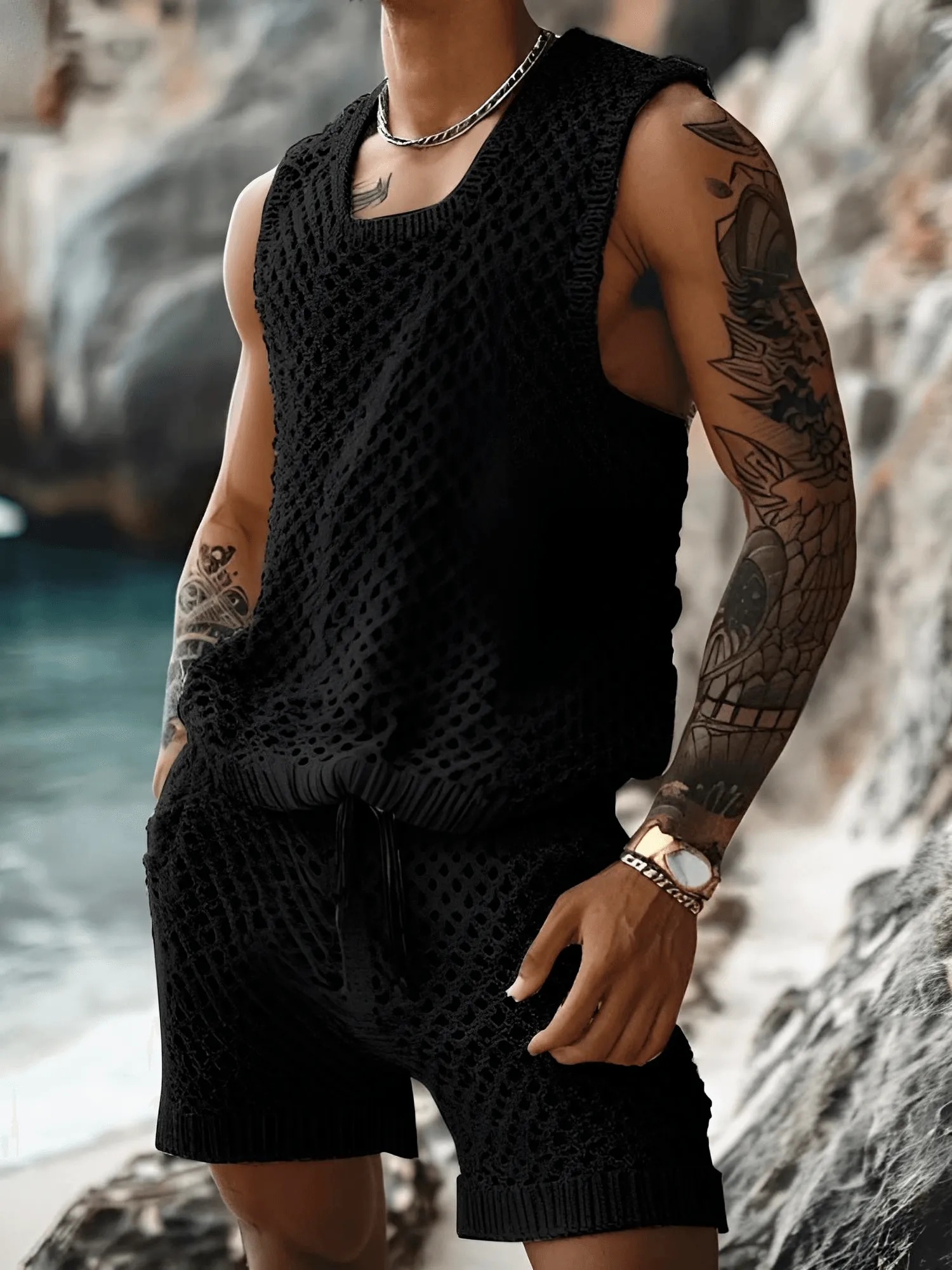 Men's Casual Tank Top & Shorts Set Two-Piece