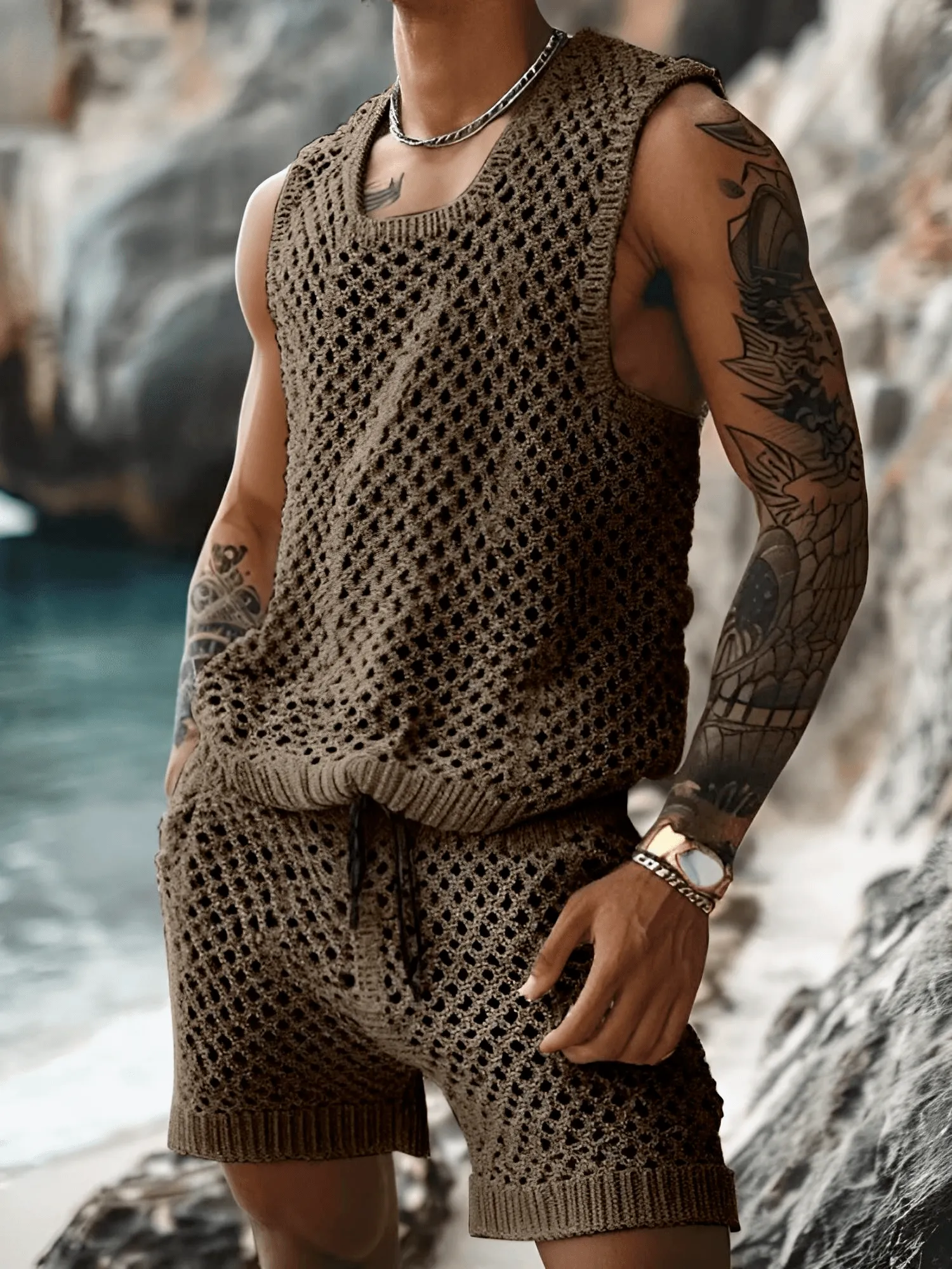 Men's Casual Tank Top & Shorts Set Two-Piece