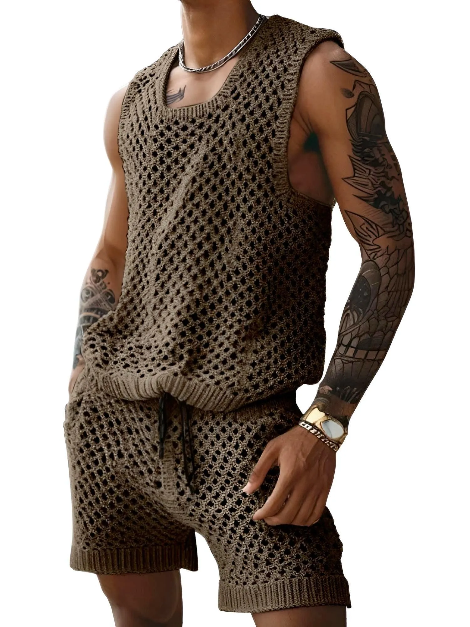 Men's Casual Tank Top & Shorts Set Two-Piece