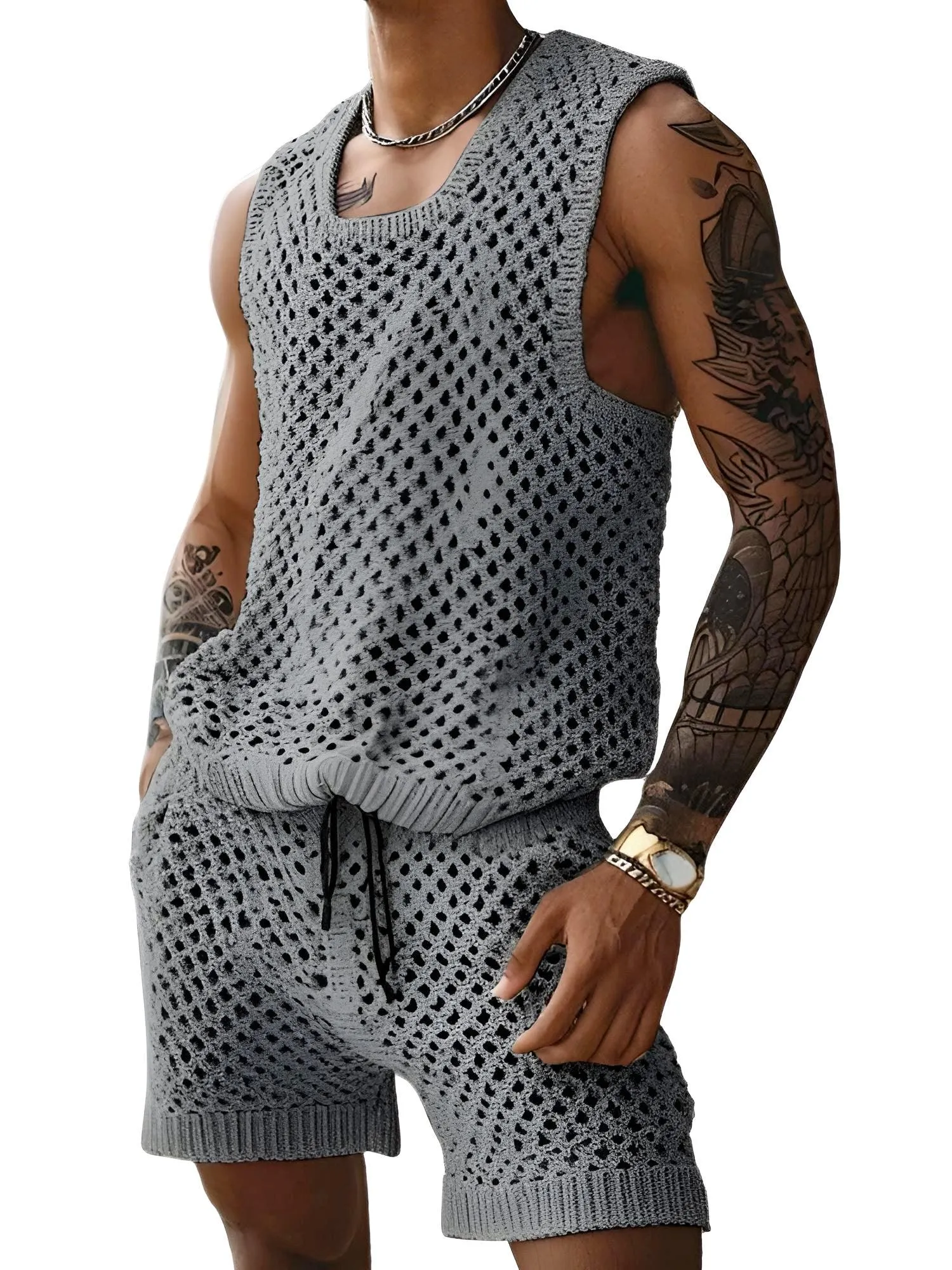 Men's Casual Tank Top & Shorts Set Two-Piece