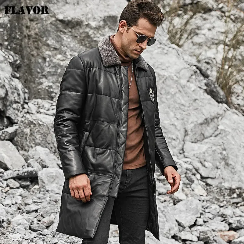 Men's Lambskin Leather Down Coat