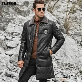 Men's Lambskin Leather Down Coat