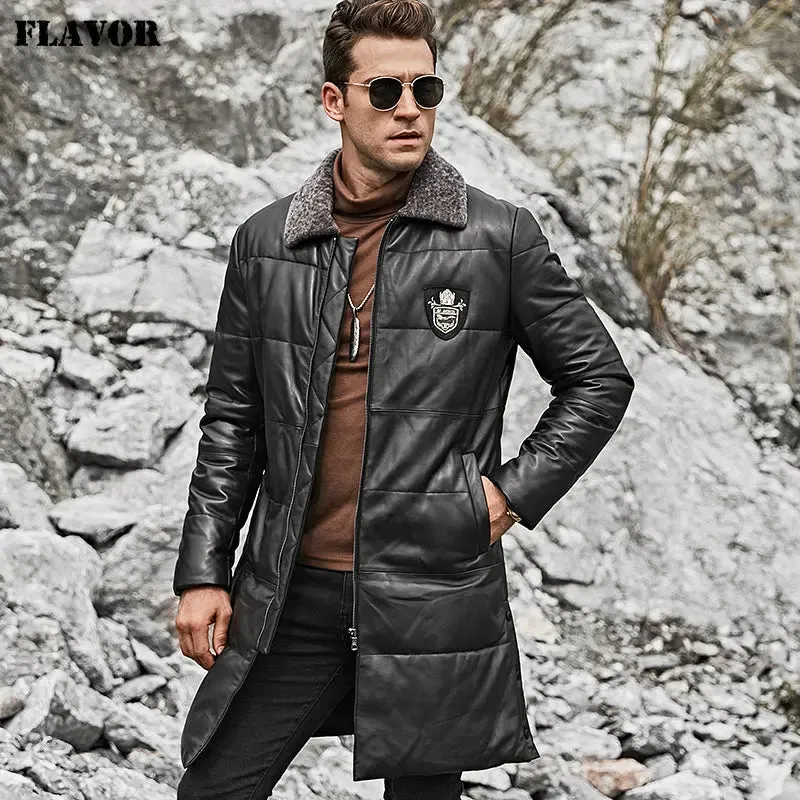 Men's Lambskin Leather Down Coat