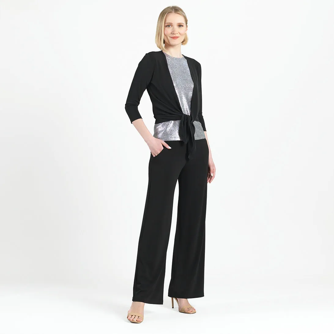 Modern Tie Front Cardigan - Black