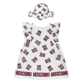 Moschino Baby Animal Print Teddy Bear Three Piece Dress Set