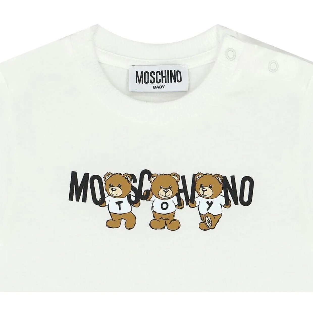 Moschino Baby Logo Lettering Ivory T-Shirt