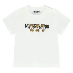 Moschino Baby Logo Lettering Ivory T-Shirt