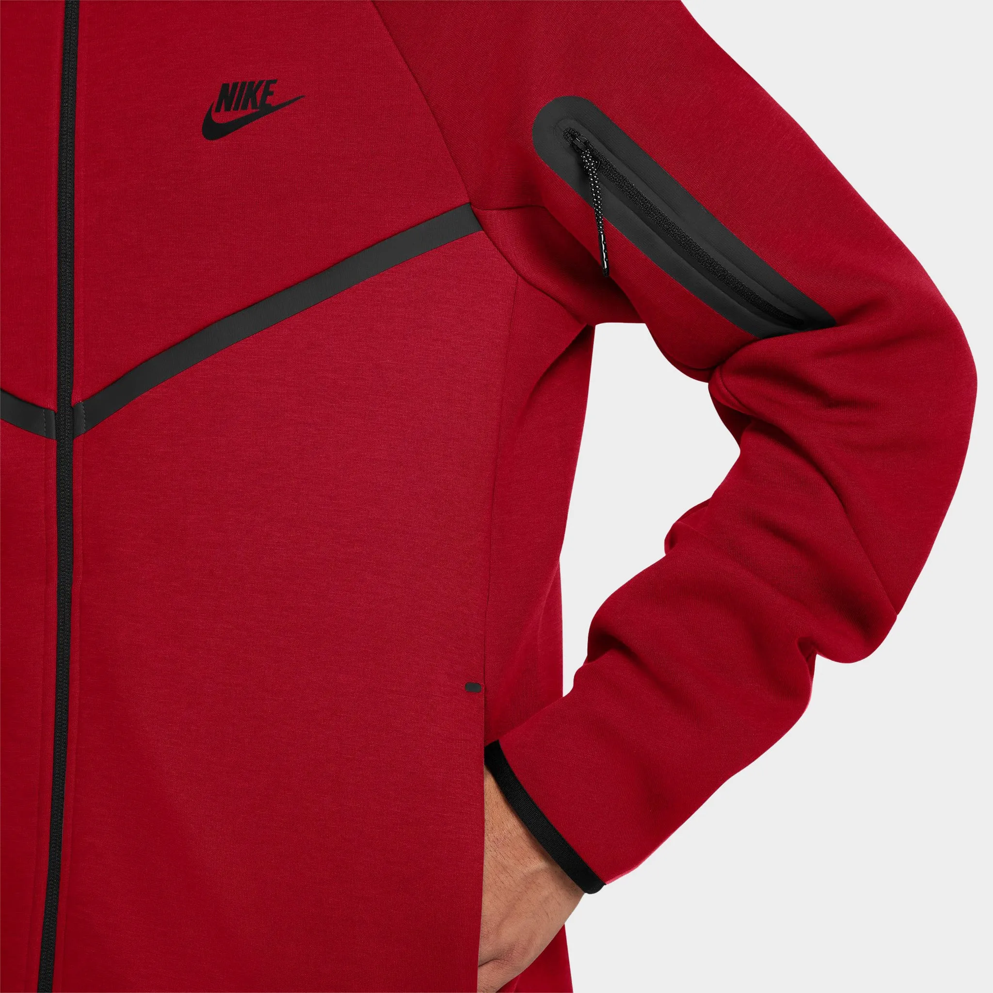 Nike Tech Fleece Full-Zip Windrunner Hoodie Gym Red / Black