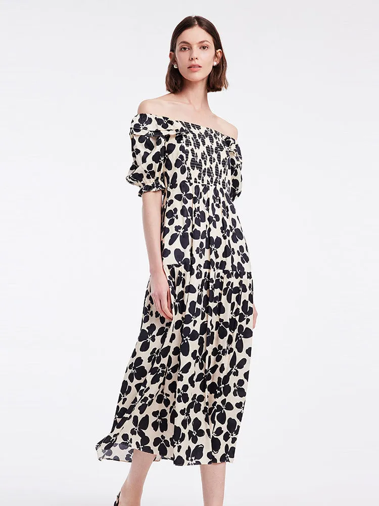 Off Shoulder Floral Maxi Dress