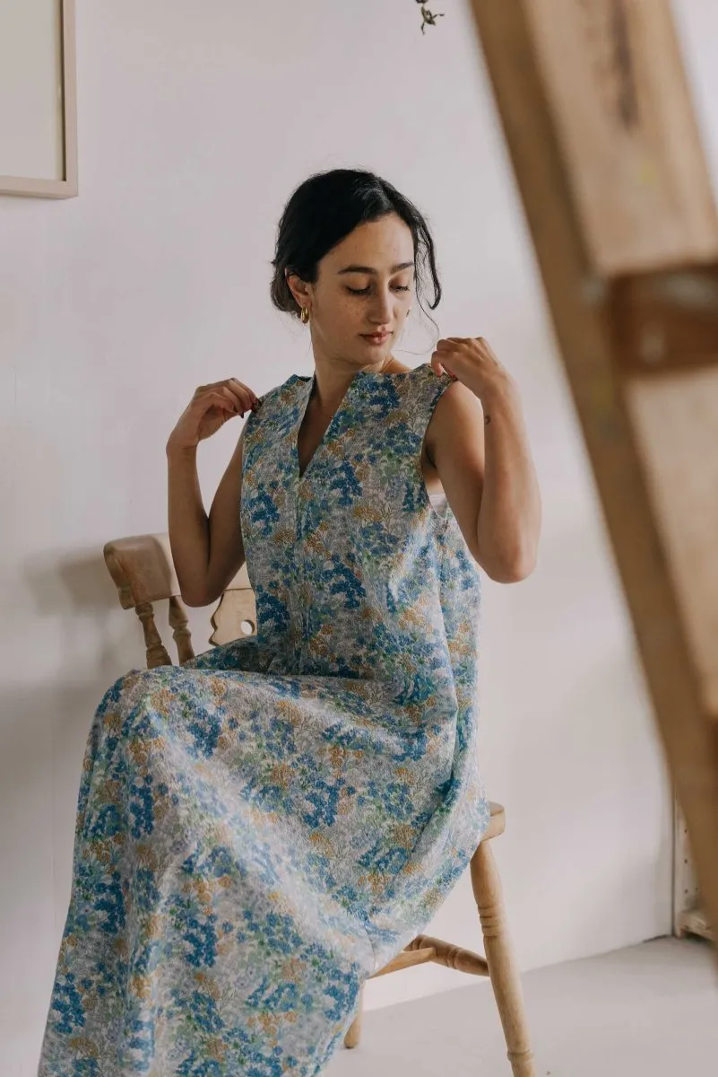 Organic Cotton Maxi Dress in Summer Florals