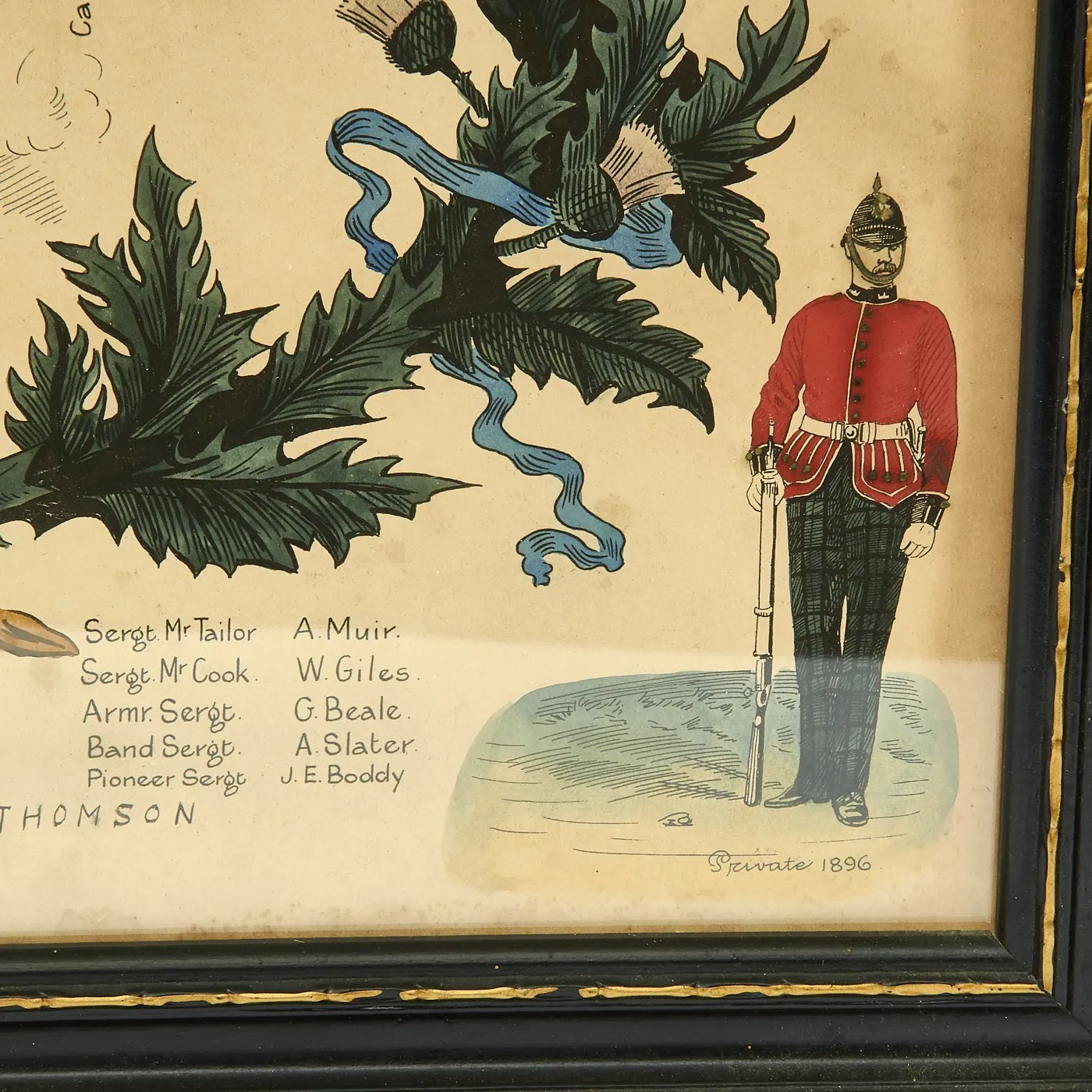 Original Scottish Framed 1st King's Own Scottish Borderers Regiment Muster Poster dated 1896