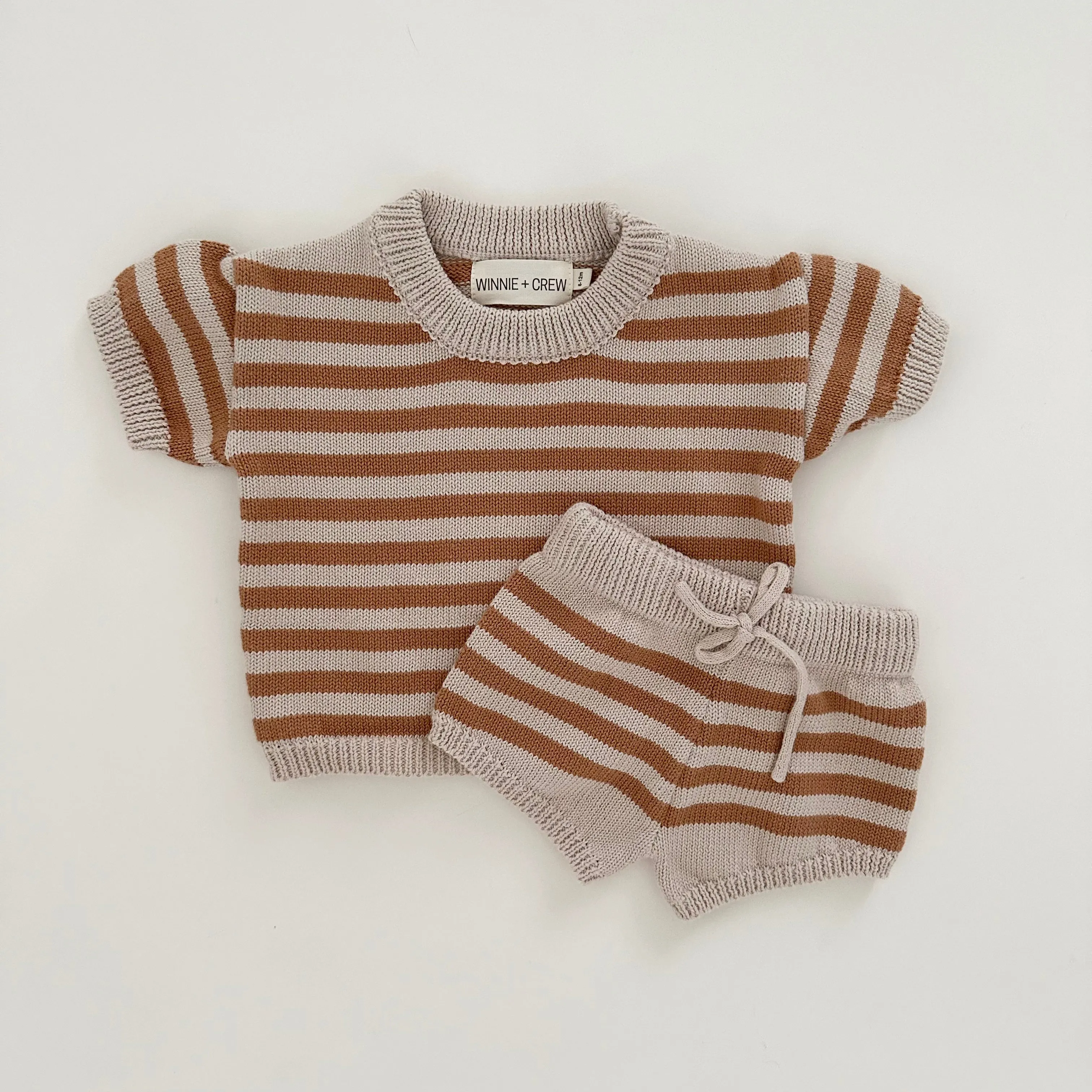 Owen Knit Set in Orange Stripes