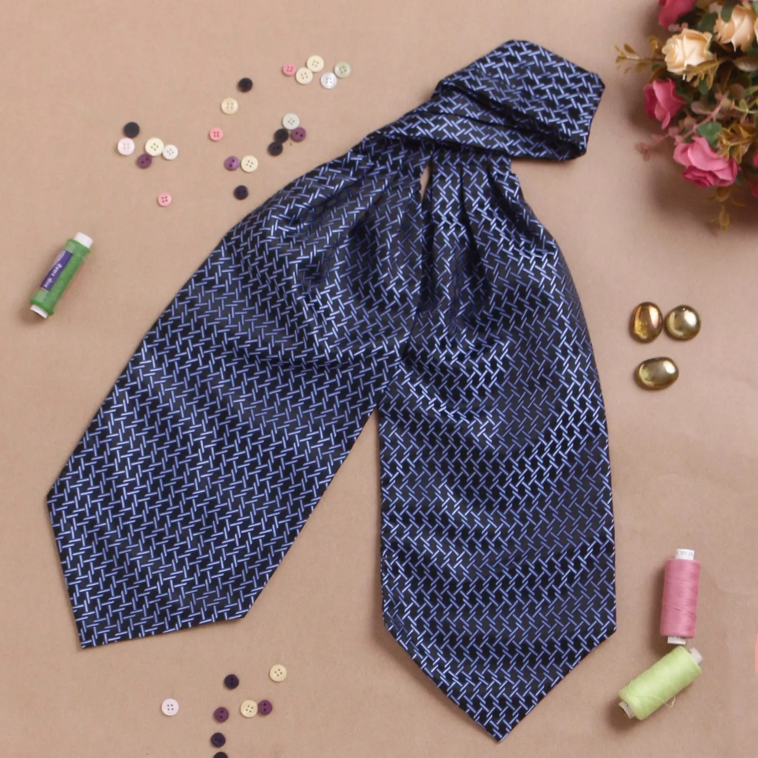 Peluche Refined Neckwear Blue Cravat for Men