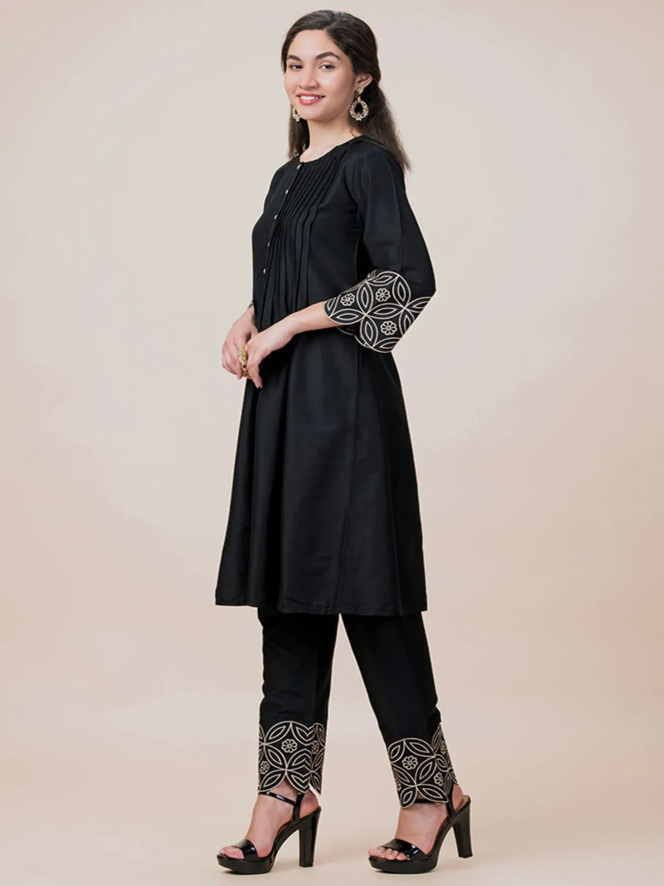 Pleated Emb Festival Kurta Set