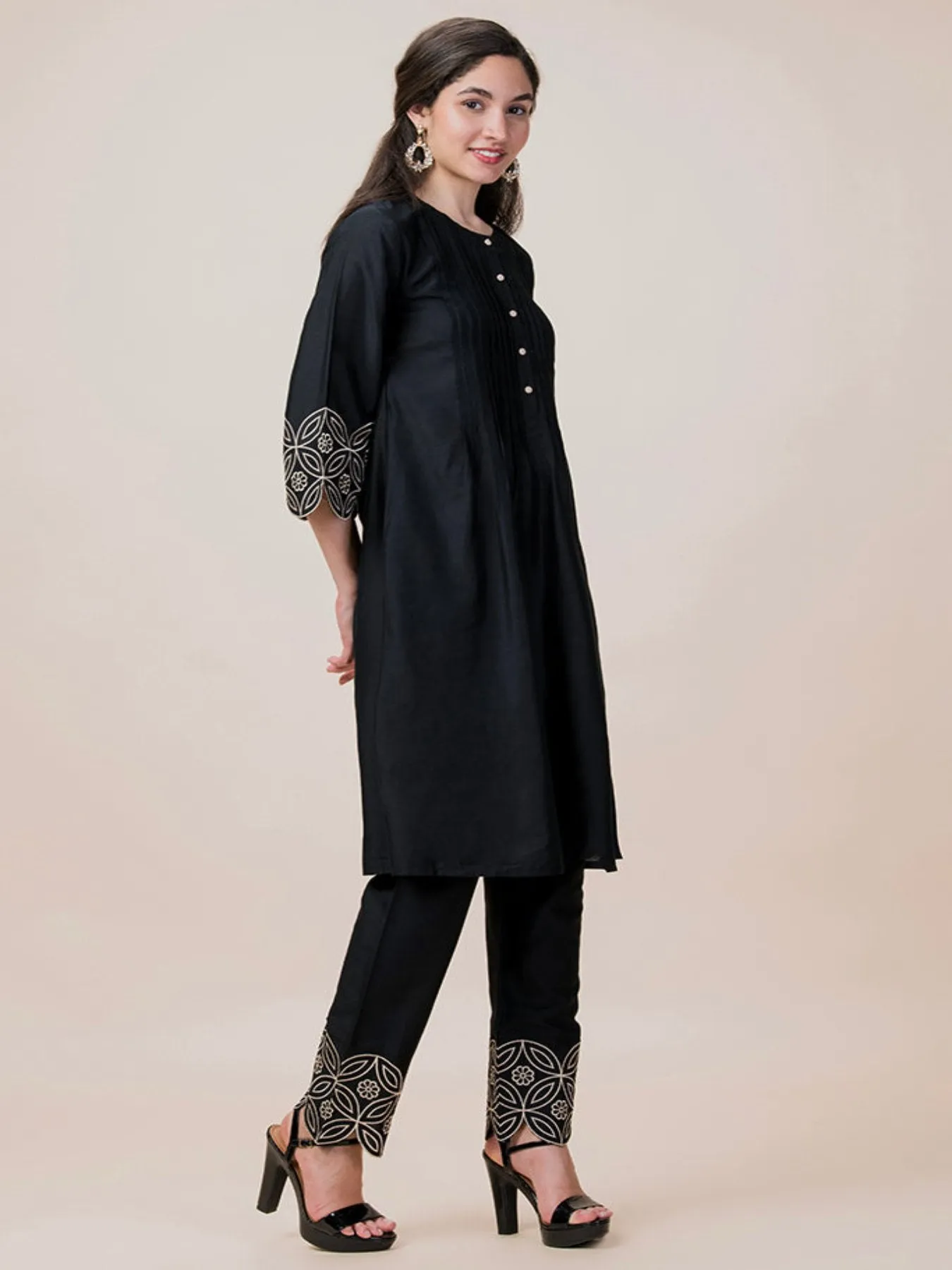 Pleated Emb Festival Kurta Set