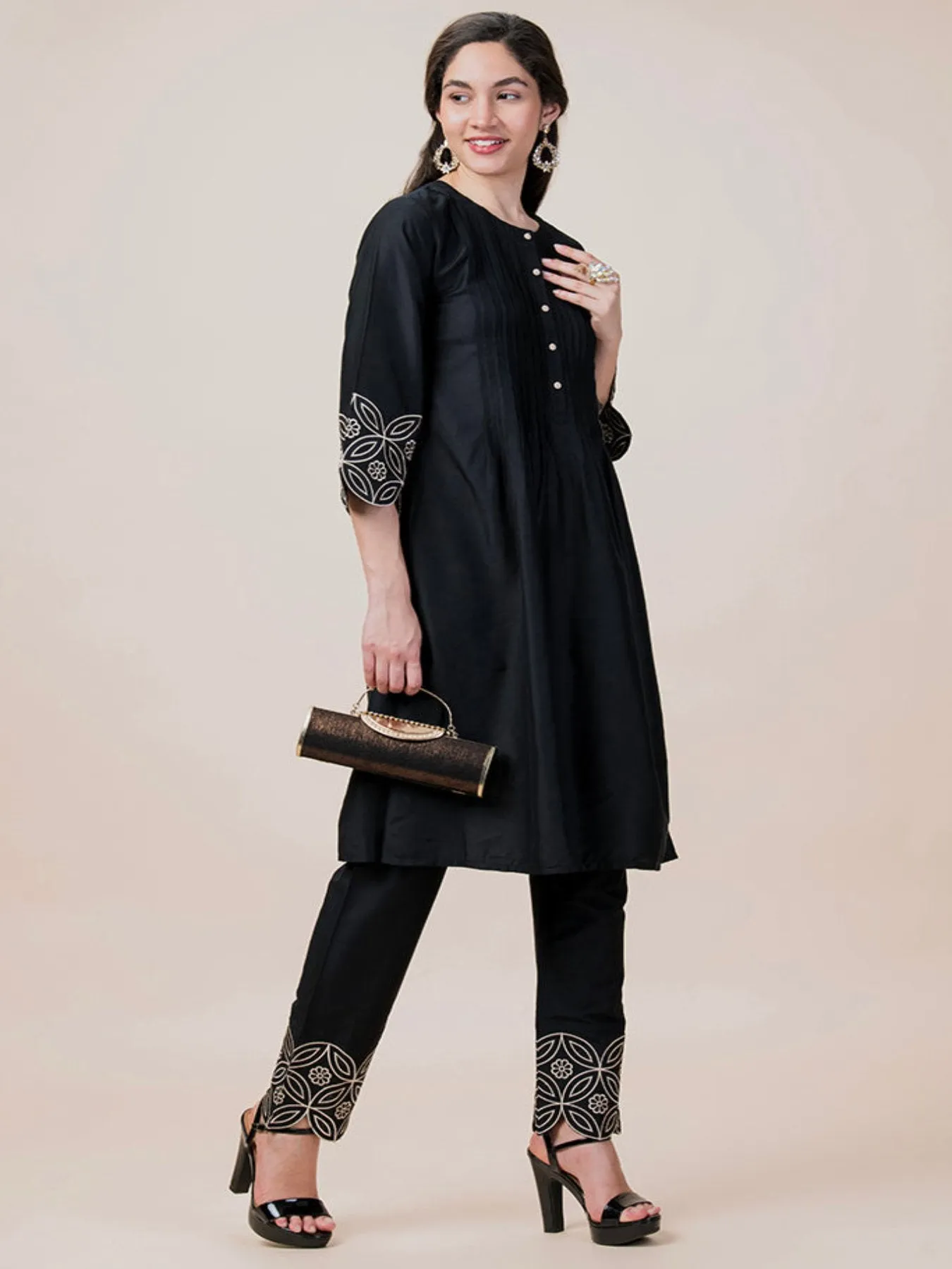 Pleated Emb Festival Kurta Set