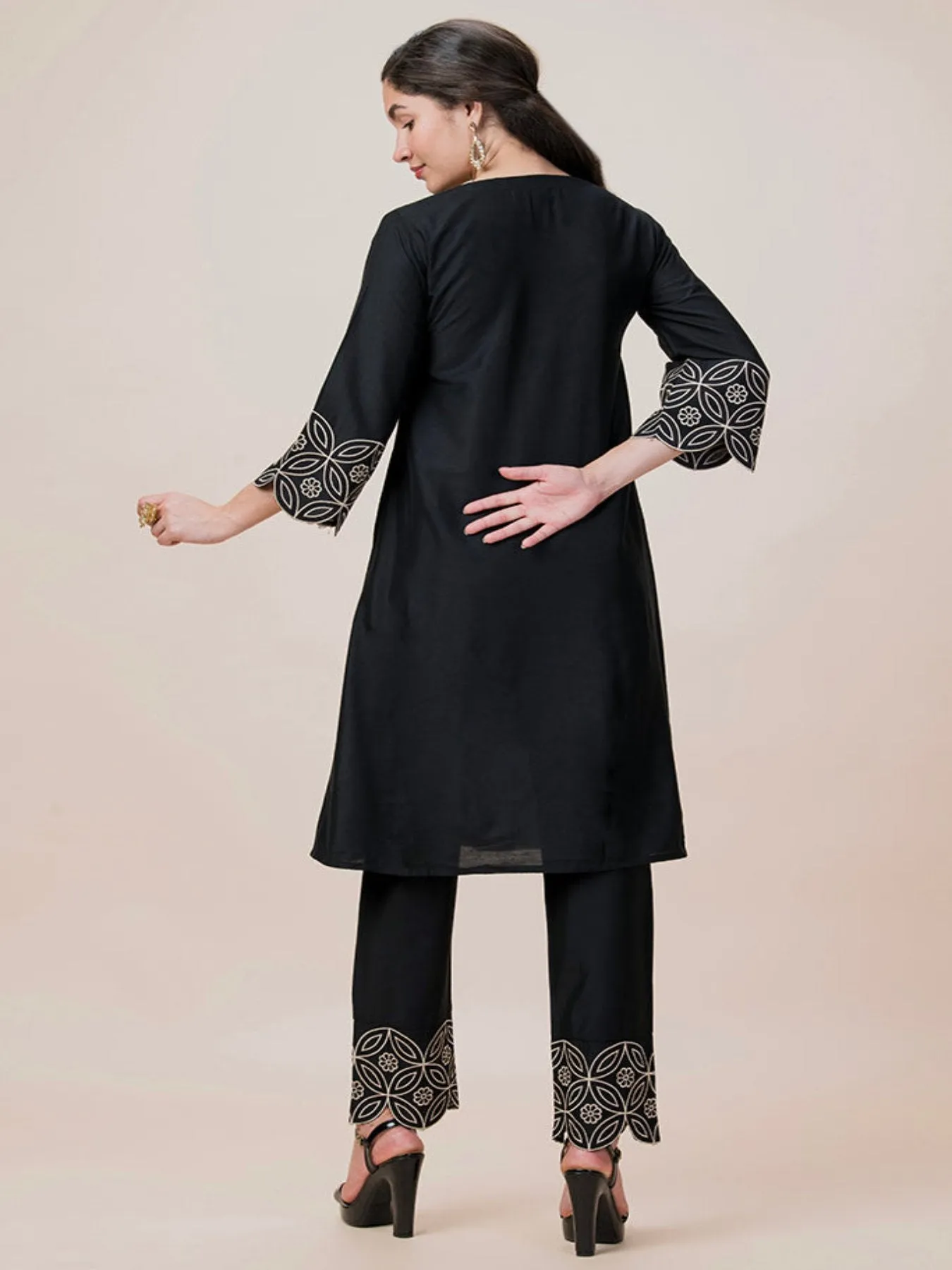 Pleated Emb Festival Kurta Set