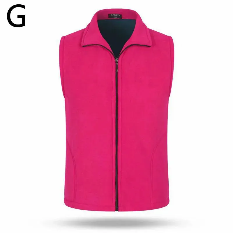 Plus Size 10Colors Slim Lapel Collar Zipper Sleeveless Jackets Windproof Warm Casual Women Autumn Winter Sport Basic Vest