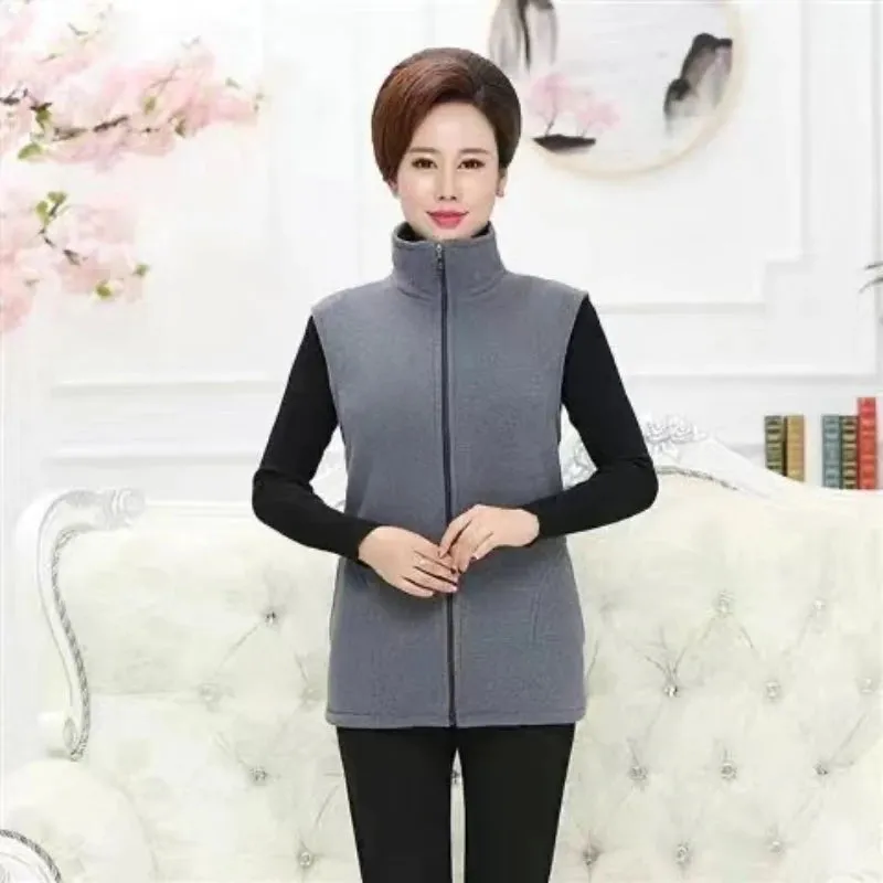 Plus Size 10Colors Slim Lapel Collar Zipper Sleeveless Jackets Windproof Warm Casual Women Autumn Winter Sport Basic Vest