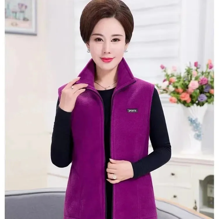 Plus Size 10Colors Slim Lapel Collar Zipper Sleeveless Jackets Windproof Warm Casual Women Autumn Winter Sport Basic Vest