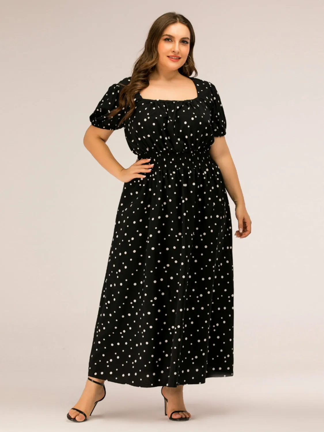 Plus Size Polka Dot Resort Maxi Dress