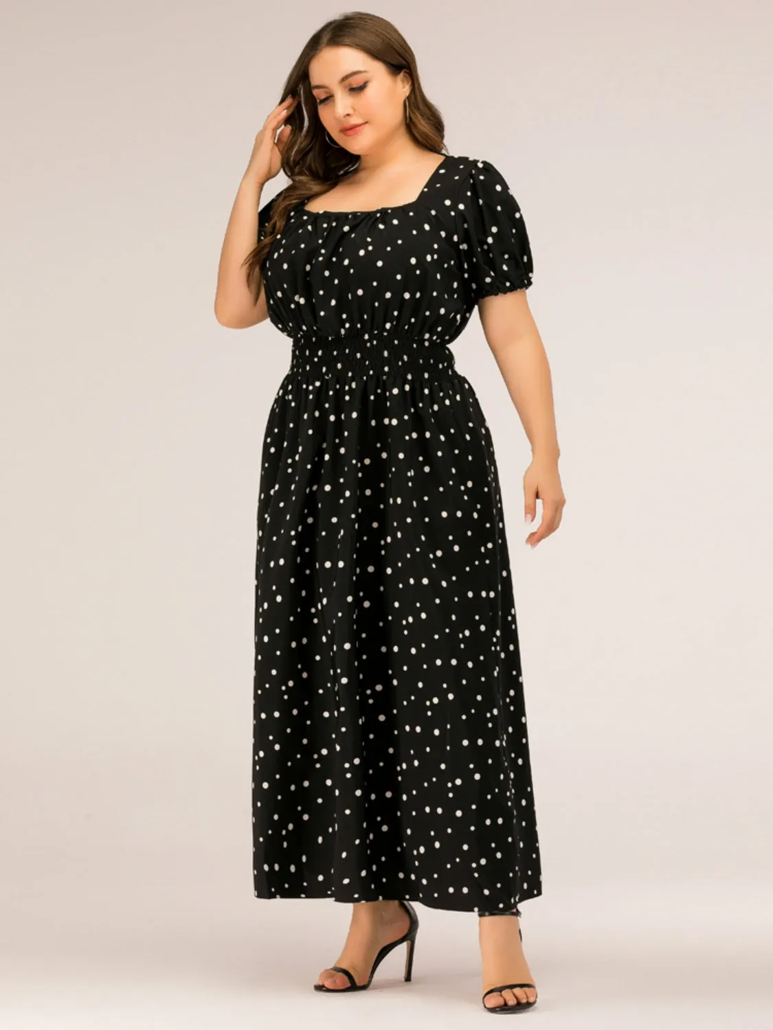 Plus Size Polka Dot Resort Maxi Dress