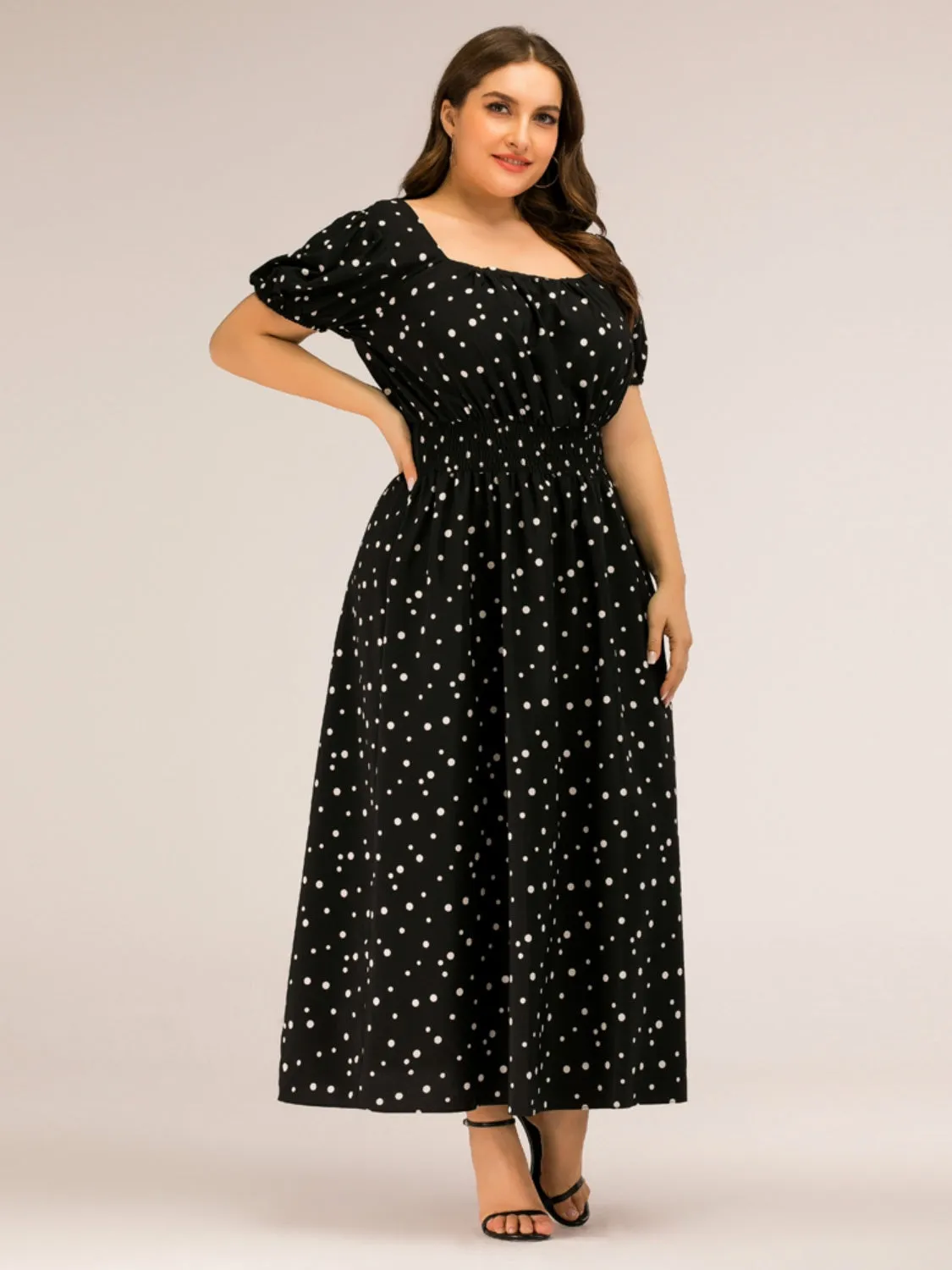 Plus Size Polka Dot Resort Maxi Dress