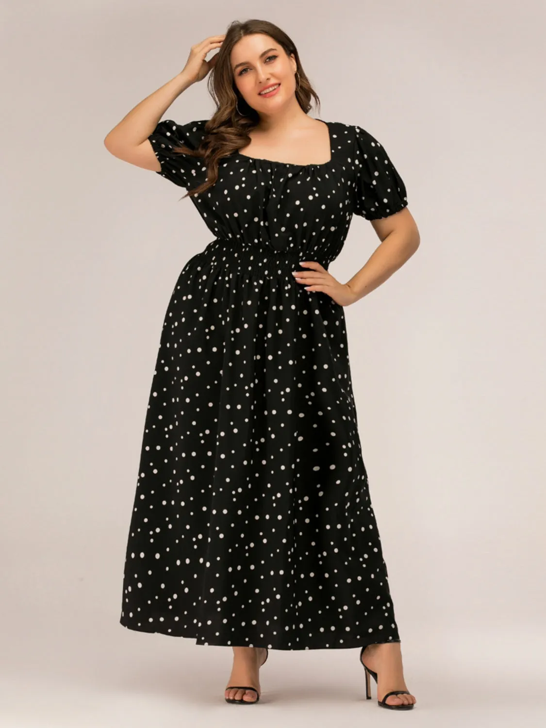 Plus Size Polka Dot Resort Maxi Dress