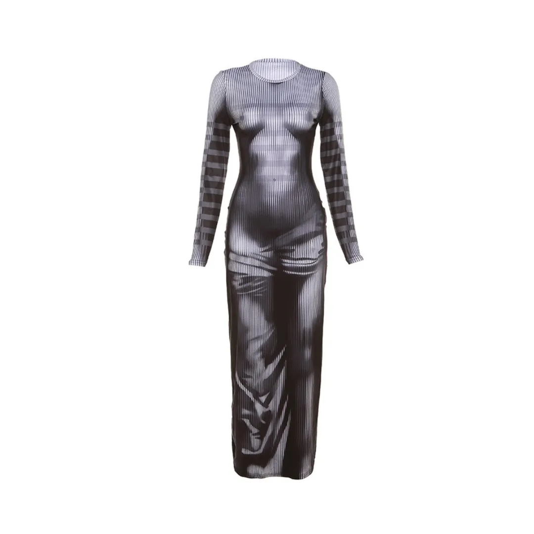 Pre Order:  Digital 3D Printed High Waist Dress