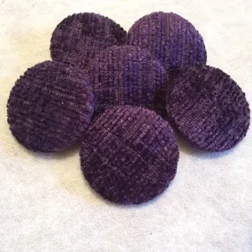 Purple Chenille Fabric Covered Buttons