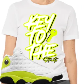 "Key to the Streets" T-shirt to Match Jordan Volt/Black/White