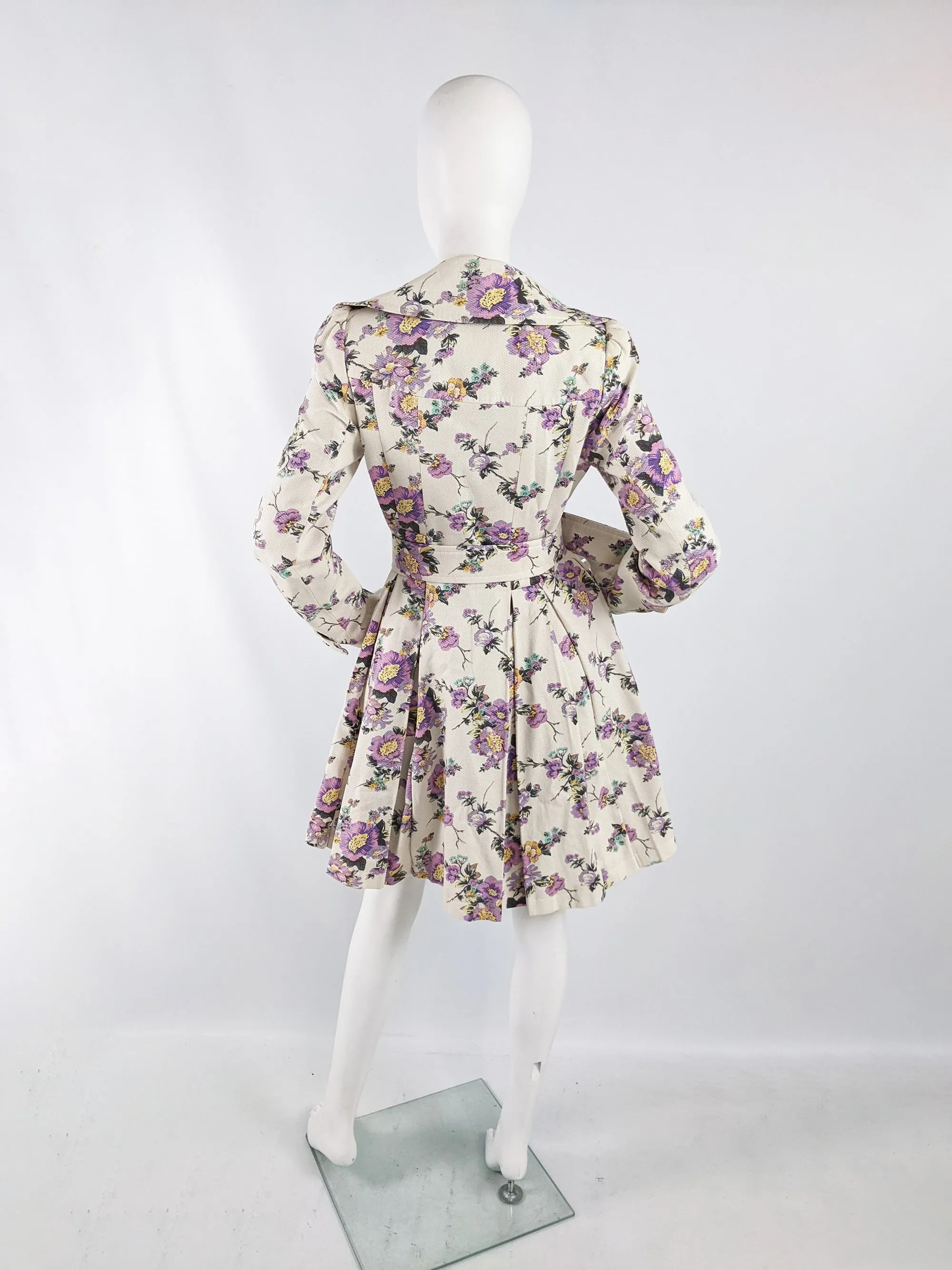 Ronit Zilkha Vintage Off White Floral Princess Coat, 2000s