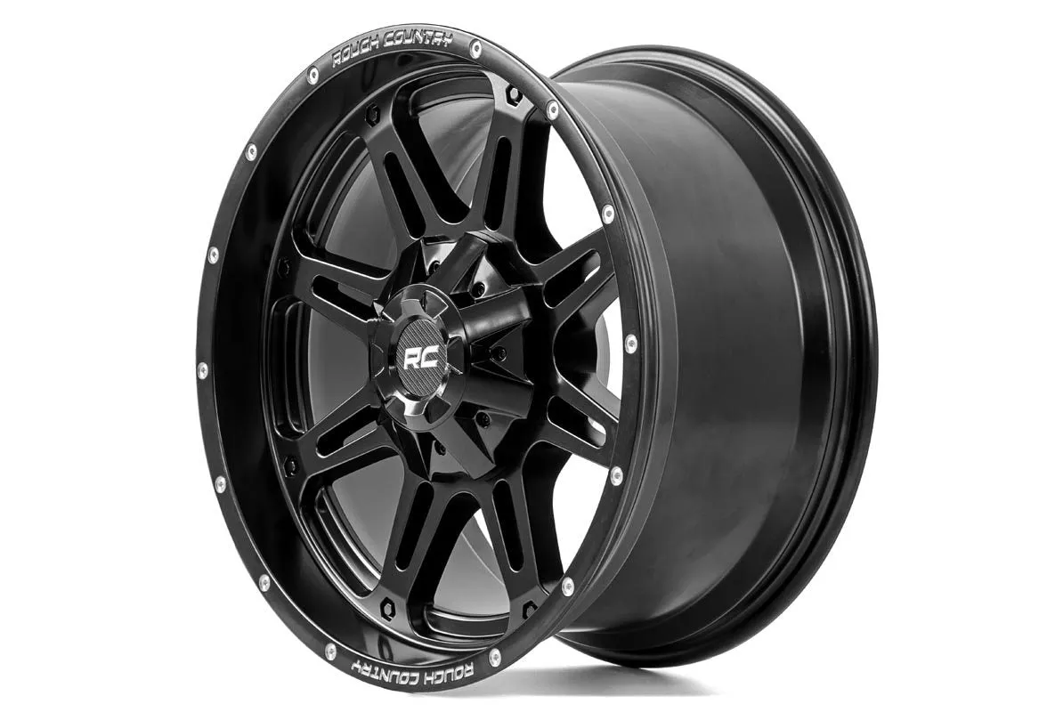 Rough Country 94 Series Wheel | One-Piece | Matte Black | 20x10 | 6x5.5/6x135 | -18mm | 2002-2006