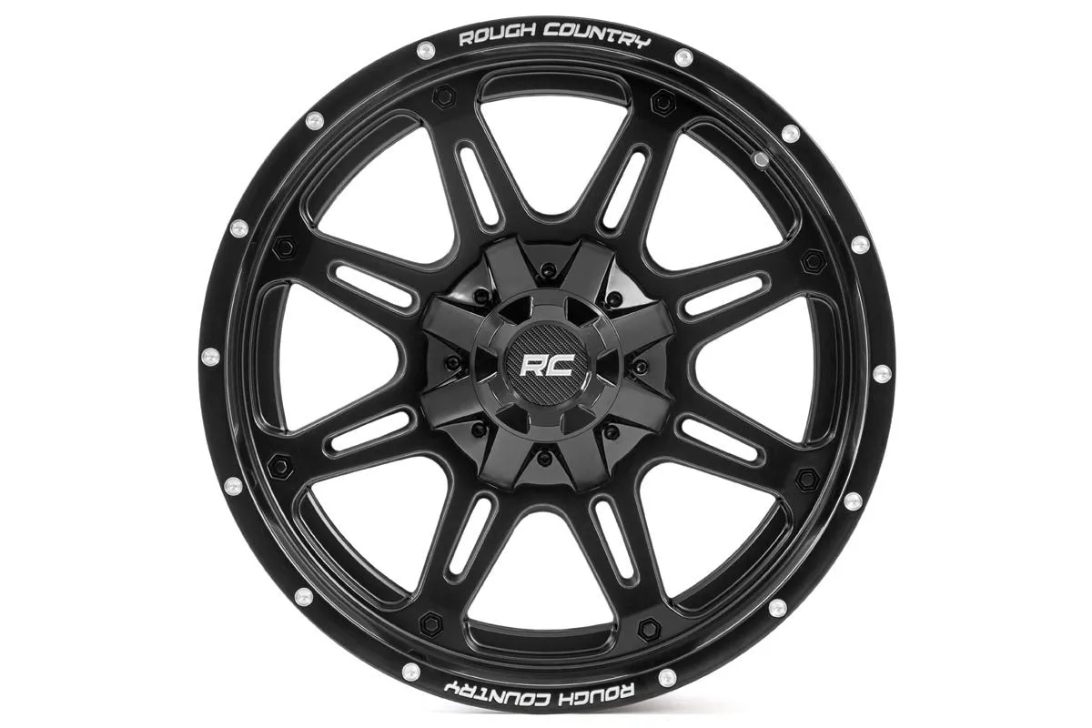 Rough Country 94 Series Wheel | One-Piece | Matte Black | 20x10 | 6x5.5/6x135 | -18mm | 2002-2006