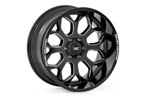 Rough Country 96 Series Wheel | One-Piece | Gloss Black | 20x10 | 8x180 | -19mm | 2011-2019