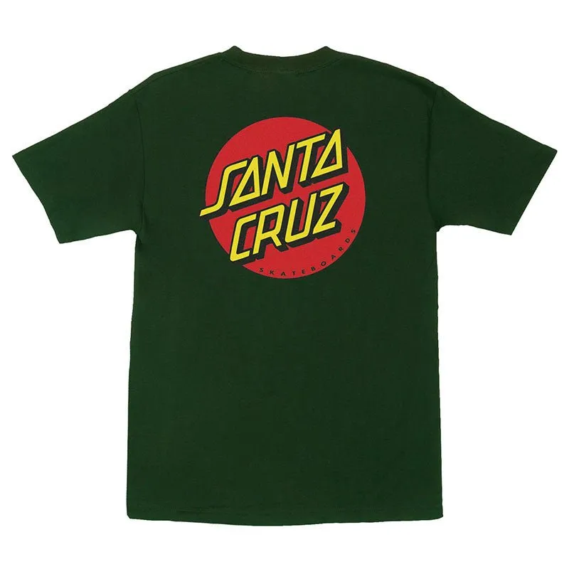 Santa Cruz Classic Dot Short Sleeve Heavyweight Mens Forest Green T-Shirts