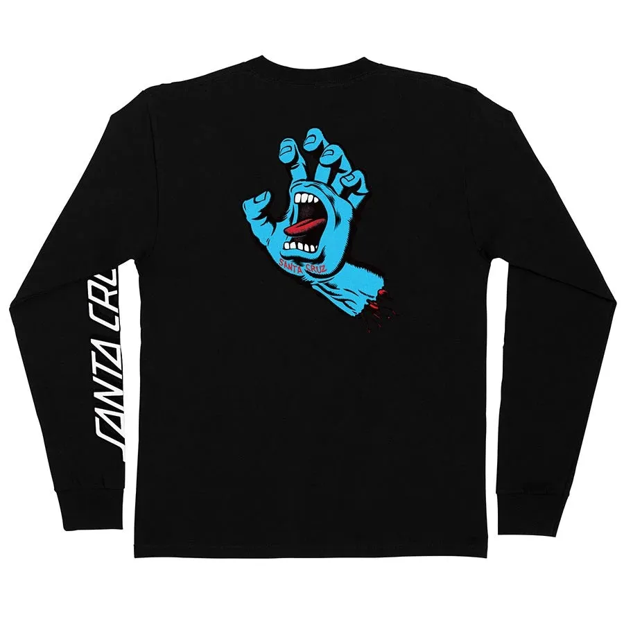 Santa Cruz Screaming Hand Long Sleeve Mens T-Shirt - Black