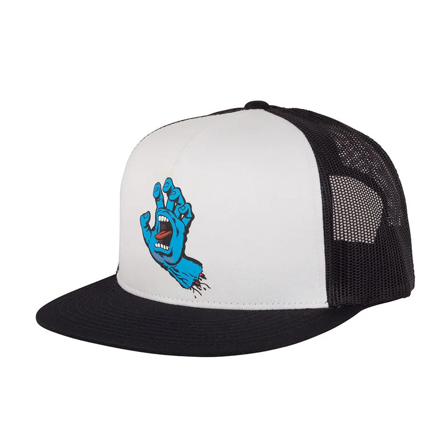 SANTA CRUZ TRUCKER HAT SCREAMING HAND WHITE/BLACK