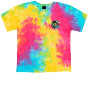 Santa Cruz Wave Dot Short Sleeve Youth T-Shirt - Multi Rainbow