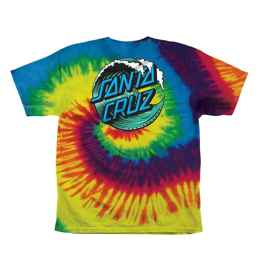 Santa Cruz Wave Dot Short Sleeve Youth T-Shirt - Reactive Rainbow