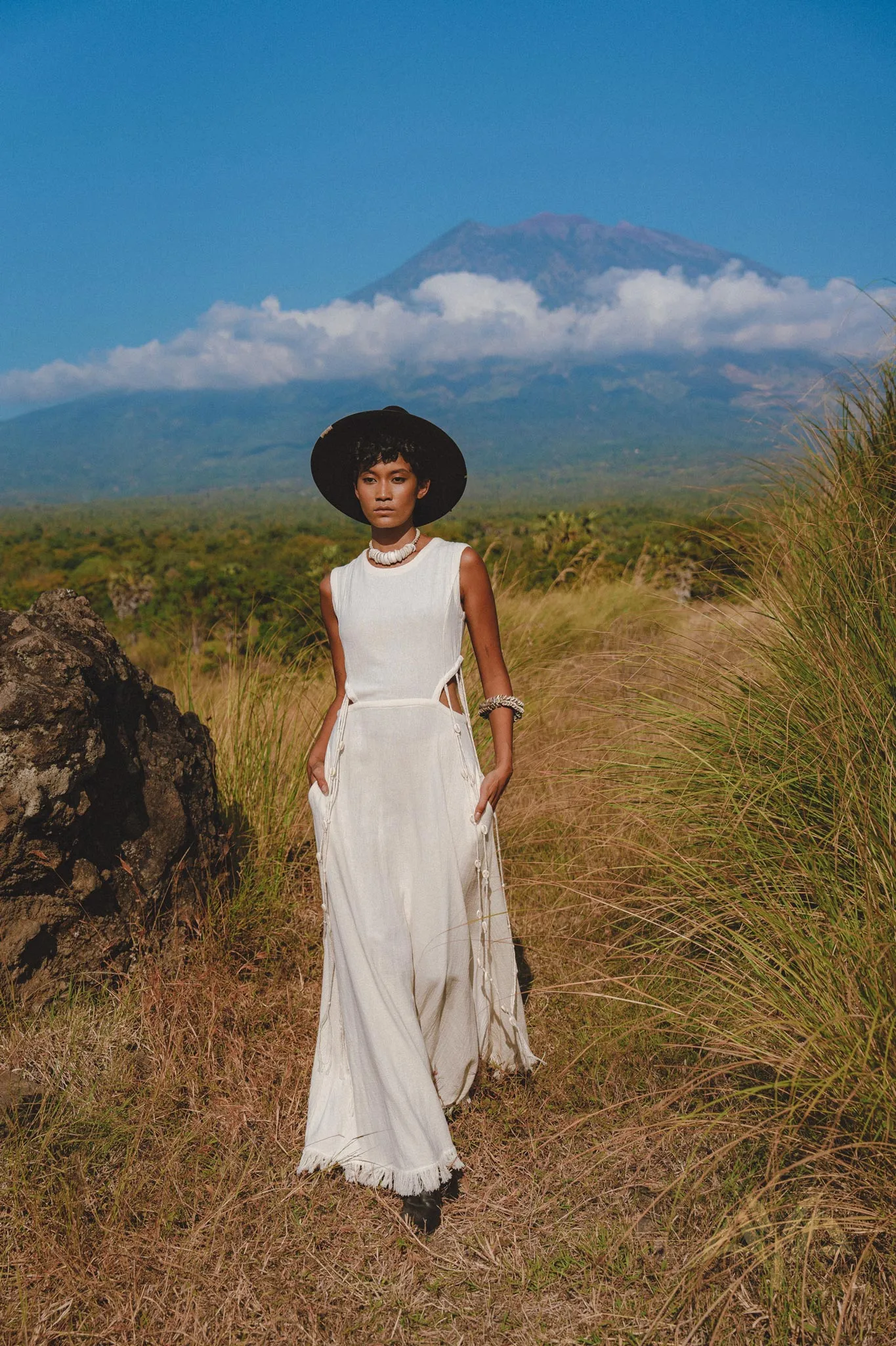 Selkie Dress Off White • Open Sides Macrame Dress • Boho Minimalist Dress