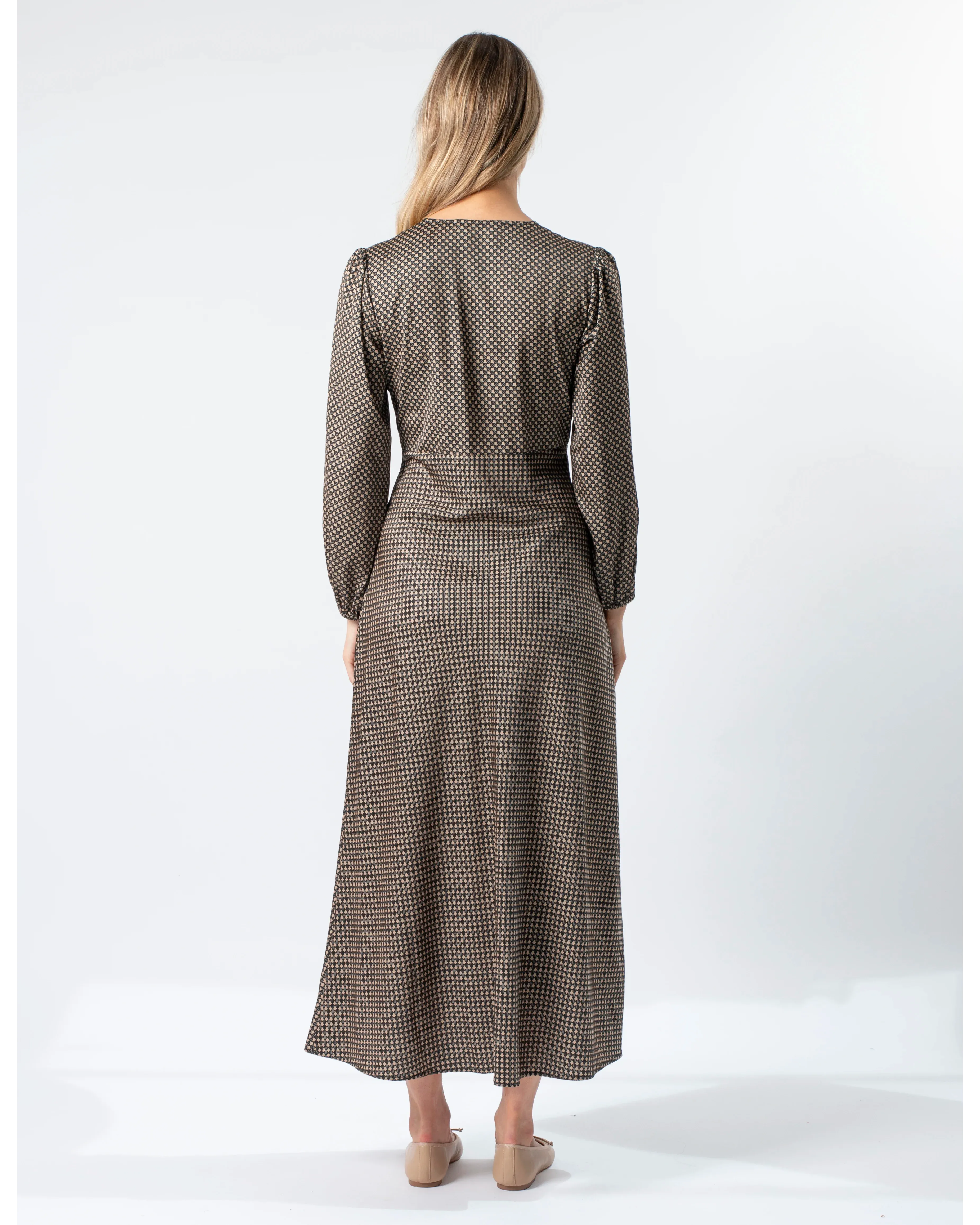 Serene Dress - Safari Houndstooth