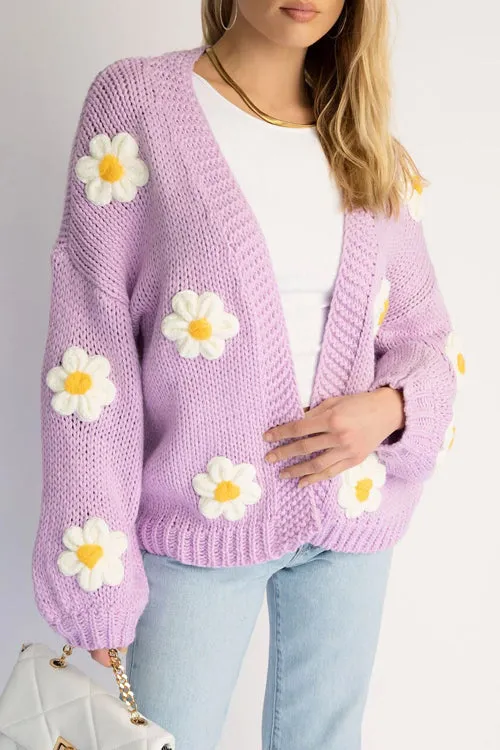 Simple Love Daisy Oversized Knit Cardigan - 5 Colors