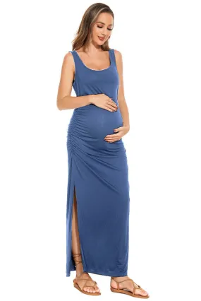 Smallshow Summer Sleeveless Maternity Maxi Dress