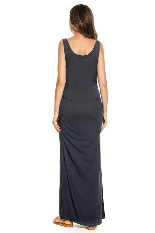 Smallshow Summer Sleeveless Maternity Maxi Dress